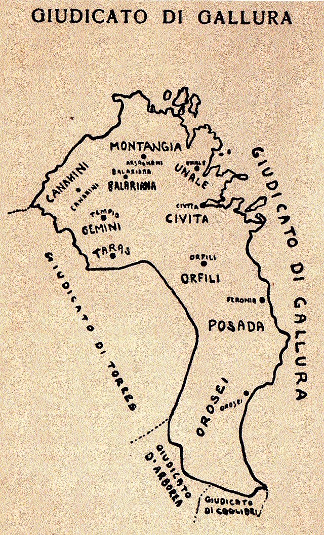 Judicadu de Gaddura - Mapa