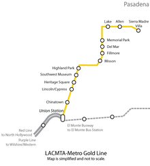 A Gold Line map.