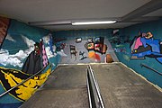 Graffitigestaltung an der Unterführung zur S-Bahn Mehrower Allee in Berlin-Marzahn.