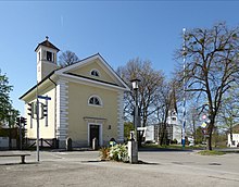 Foreground left: Protestantic church Karolinenkirche, background right: Catholic church Heilig Blut