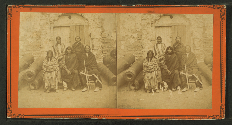 File:Group of the 3 most celebrated Indian Chiefs and 2 women prisoners, confined in the Old Spanish Fort, from Robert N. Dennis collection of stereoscopic views 2.png
