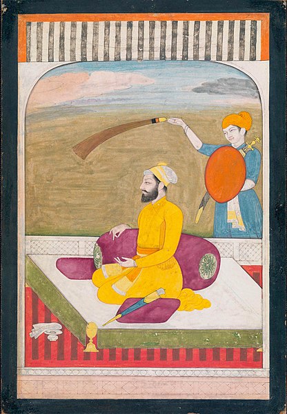 File:Guru Tegh Bahadur painting from the family workshop of Nainsukh of Guler.jpg