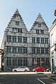 Maisons médiévales en pierre bleue (typique de l'Escaut) à Gand, Flandre.