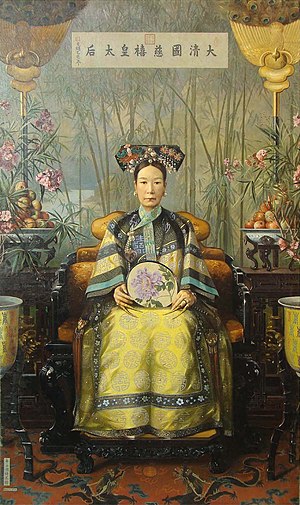 Hubert Vos's painting of the Dowager Empress Cixi (Tzu Hsi).jpg