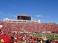 Nebraska's "HuskerVision" is a large jumbo-screen measuring approximatively 118 feet (36 m) wide by 34 feet (10 m) high.