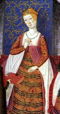 Image of Isabella I of Castile in the Rimado de la Conquista de Granada