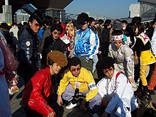 Japanese cosplayers dressed up in bosozoku-style outfits JapaneseBosozoku.jpg