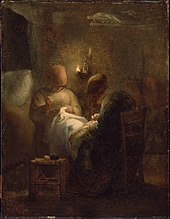 Jean-François Millet - Donne che cucono alla luce della lampada (La Veillée) - 17.1492 - Museo delle Belle Arti.jpg