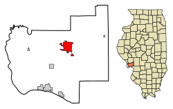 Jersey County Illinois Incorporated and Unincorporated areas Jerseyville Highlighted.svg