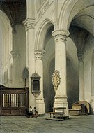 Bosboom, c. 1840-48: 'Kerk-interieur', olieverfschilderij