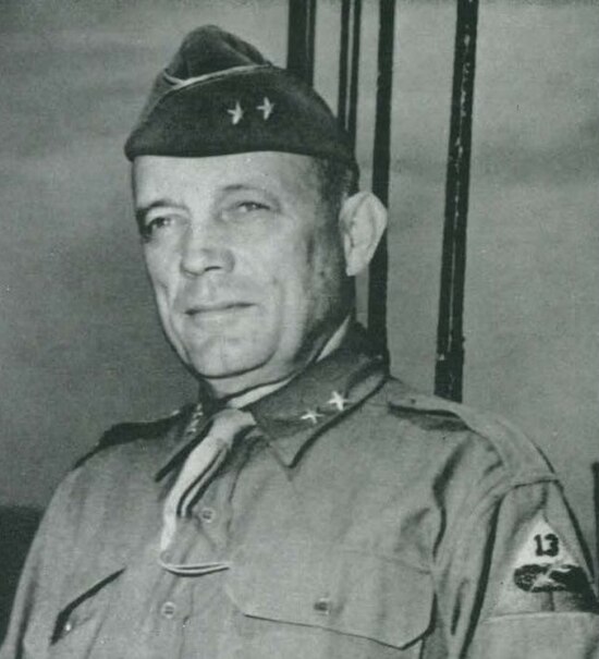 MIllikin as commander of the 13th Armored Division during World War II