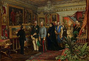 The visit of Emperor Franz Joseph in the house of Jan Matejko on 2 September 1880. label QS:Len,"The visit of Emperor Franz Joseph in the house of Jan Matejko on 2 September 1880." label QS:Lpl,"Wizyta cesarza Franciszka Józefa w domu Jana Matejki dnia 2 września 1880 r." , 1881