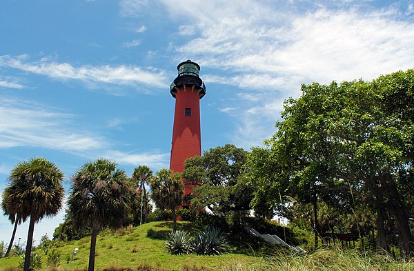 Jupiter Lighthouse situated in the Jupiter Inlet Lighthouse Outstanding Natural Area