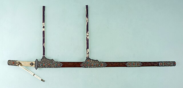  Kara-tachi sword with gilded silver fittings and inlay