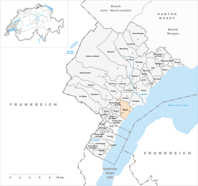 Poziția localității Nyon