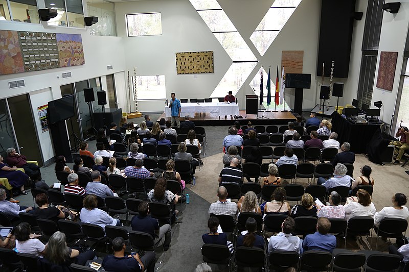 File:Keynote speaker, Professor Taiaiake Alfred addresses the audience during a symposium on cultural strength, Stanner Room, AIATSIS, 11th February, 2015.JPG