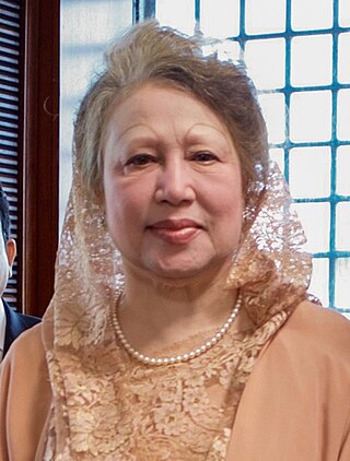 <span class="mw-page-title-main">Khaleda Zia</span> Bangladeshi prime minister from 1991 to 1996 and 2001 to 2006