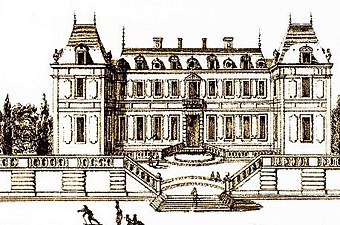 Garden facade of the first Chateau by Philibert Le Roy (1634)