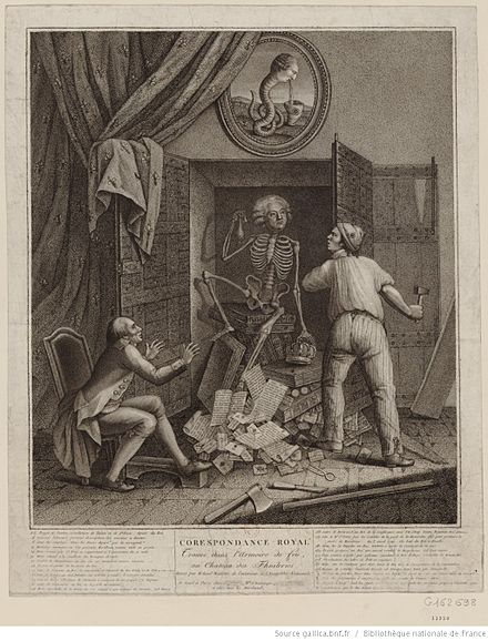 Skeleton of Mirabeau coming out of the armoire de fer Le squelette de Mirabeau sortant de l'armoire de fer.jpg