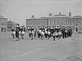 Wartime parade at HMS St Vincent; in the background is the Officers' Mess of 1848