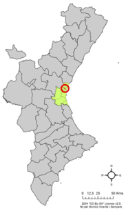 Localização do município de Albalat dels Sorells na Comunidade Valenciana