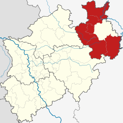 East Westphalia in the Detmold administrative region and North Rhine-Westphalia