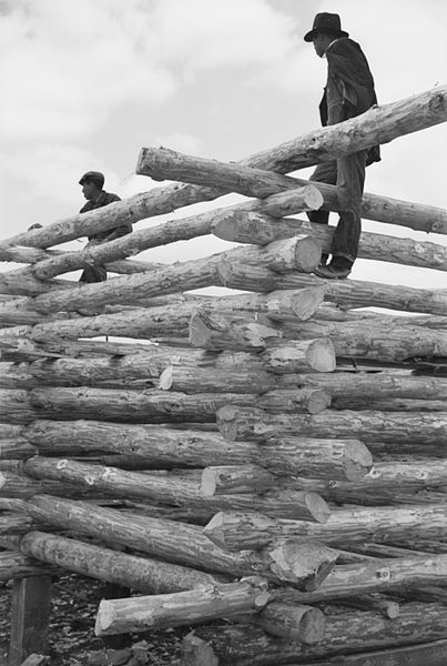 File:Log Construction Walker Evans photo LOC.jpg