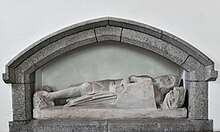 Effigy of William Prouz in Church of St John the Baptist, Lustleigh Lustleigh, St. John the Baptist's Church- c. 1300 effigy of a knight placed in an alcove (geograph 7602207).jpg