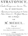 English: Méhul - Stratonice - title page of the score, Paris 1792