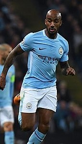 Delph playing for Manchester City in 2017 MC-Shahter (1).jpg