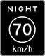 Metric night speed limit sign