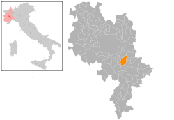 Locatie van Mombercelli in Asti (AT)