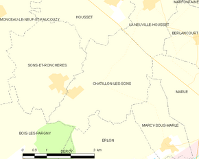 Poziția localității Châtillon-lès-Sons