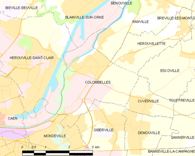 Poziția localității Colombelles