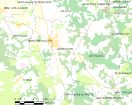 Mapa obce Montguyon