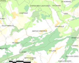 Mapa obce Amathay-Vésigneux