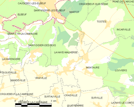 Mapa obce La Haye-Malherbe