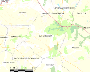 Poziția localității Dun-le-Poëlier