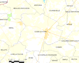 Mapa obce Cossé-le-Vivien
