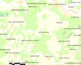 Mapa obce Montplonne
