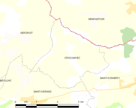 Mapa obce Croixanvec