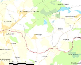 Mapa obce Foulcrey