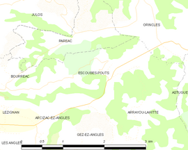 Mapa obce Escoubès-Pouts