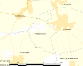 Mapa obce Handschuheim