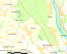 Mapa obce Sierentz