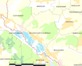 Mapa obce Bouvaincourt-sur-Bresle