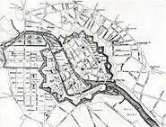 A map of Berlin in 1710. Friedrichstadt appears in the lower left. Map de berlin 1710.jpg