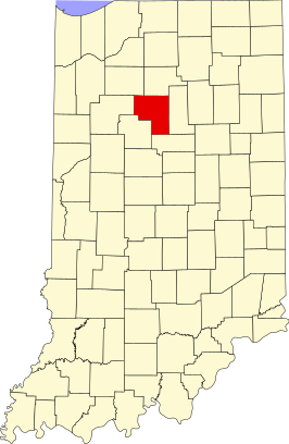 Locatie van Cass County in Indiana