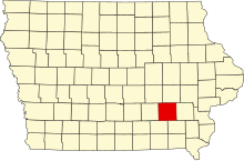 Разположение на окръга в Айова