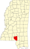 Mapa Mississippi zvýrazňující Marion County.svg